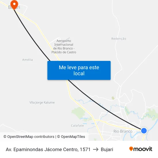 Av. Epaminondas Jácome Centro, 1571 to Bujari map