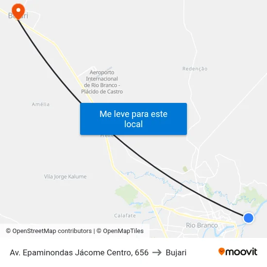Av. Epaminondas Jácome Centro, 656 to Bujari map