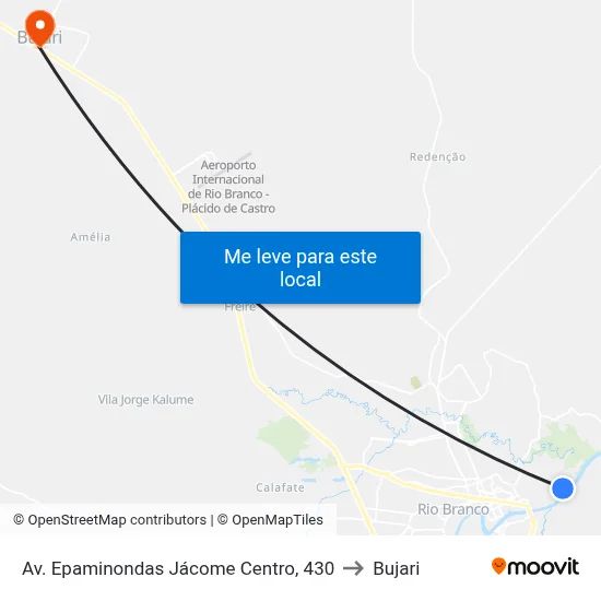 Av. Epaminondas Jácome Centro, 430 to Bujari map