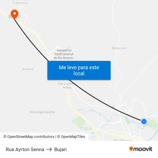 Rua Ayrton Senna to Bujari map