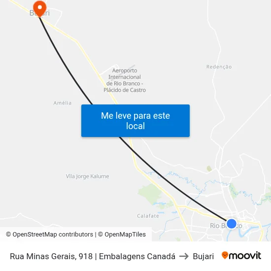Rua Minas Gerais, 918 | Embalagens Canadá to Bujari map