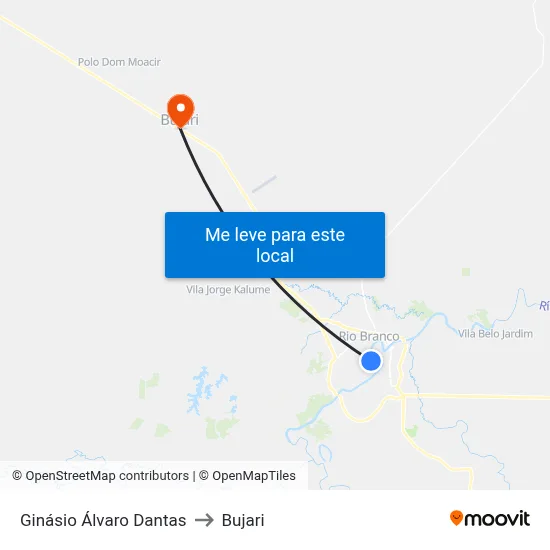 Ginásio Álvaro Dantas to Bujari map