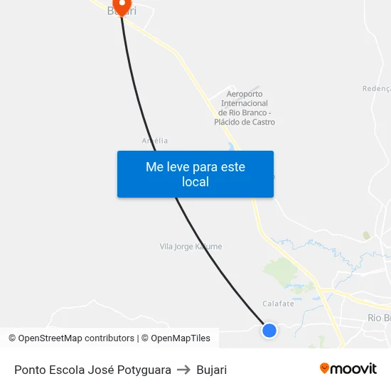Ponto Escola José Potyguara to Bujari map