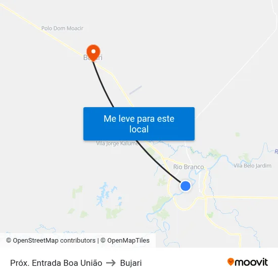Próx. Entrada Boa União to Bujari map