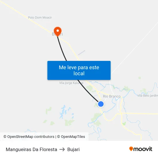 Mangueiras Da Floresta to Bujari map