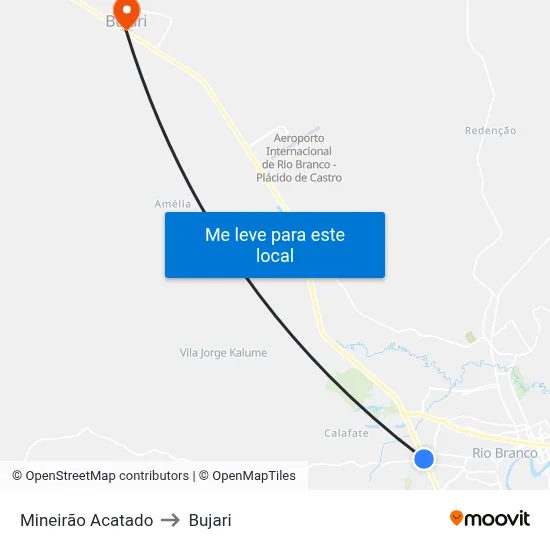 Mineirão Acatado to Bujari map