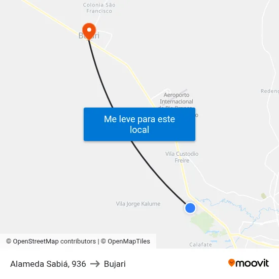 Alameda Sabiá, 936 to Bujari map