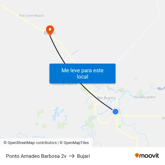 Ponto Amadeo Barbosa 2v to Bujari map