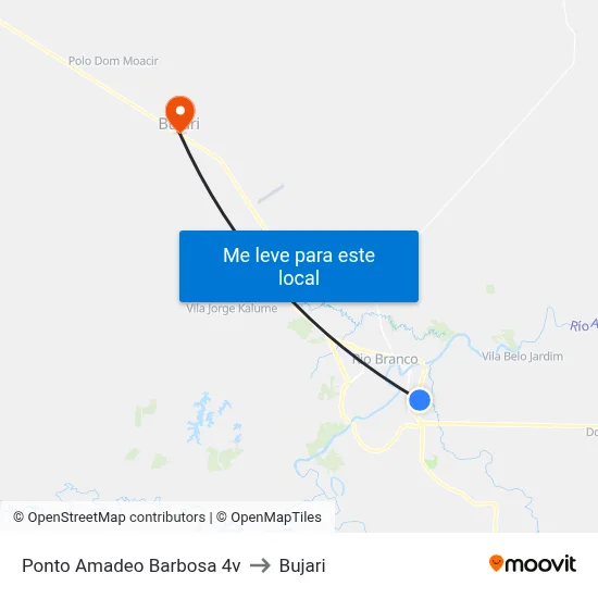Ponto Amadeo Barbosa 4v to Bujari map