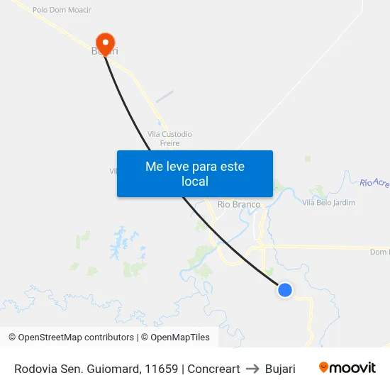 Rodovia Sen. Guiomard, 11659 | Concreart to Bujari map