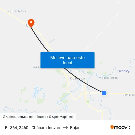 Br-364, 3460 | Chácara Inovare to Bujari map