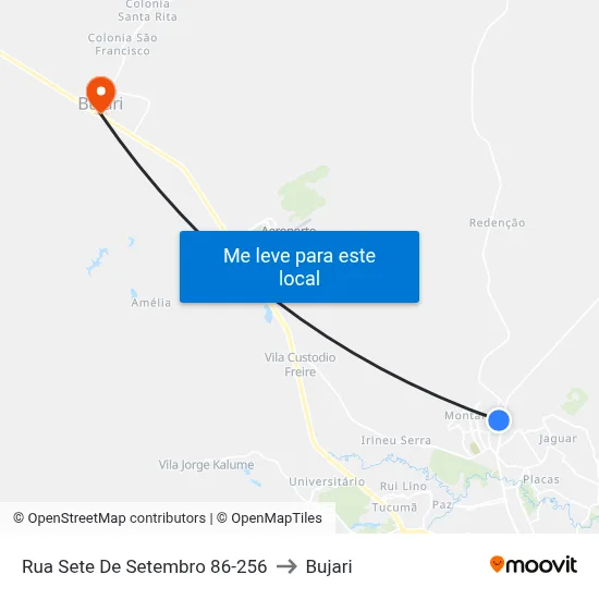 Rua Sete De Setembro 86-256 to Bujari map