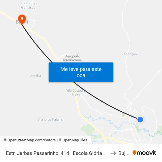 Estr. Jarbas Passarinho, 414 | Escola Glória Perez to Bujari map