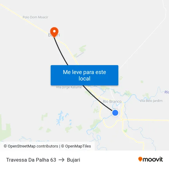 Travessa Da Palha 63 to Bujari map