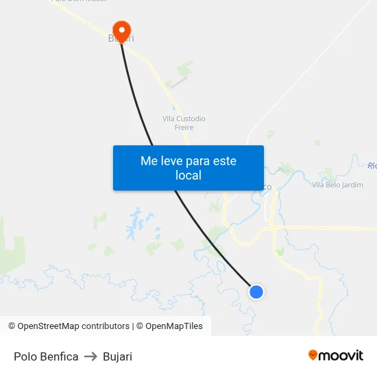 Polo Benfica to Bujari map