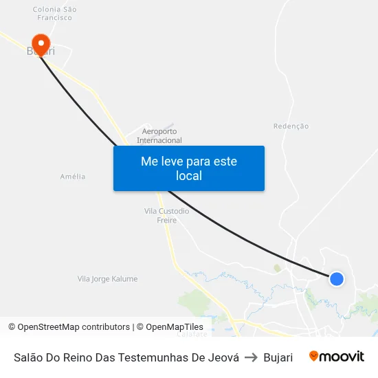 Salão Do Reino Das Testemunhas De Jeová to Bujari map