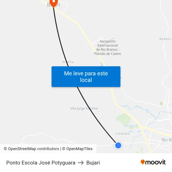 Ponto Escola José Potyguara to Bujari map
