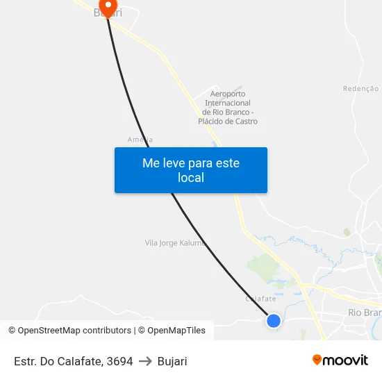 Estr. Do Calafate, 3694 to Bujari map