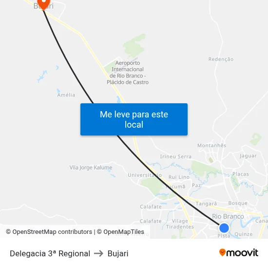 Delegacia 3ª Regional to Bujari map