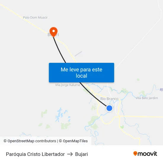 Paróquia Cristo Libertador to Bujari map