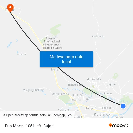 Rua Marte, 1051 to Bujari map