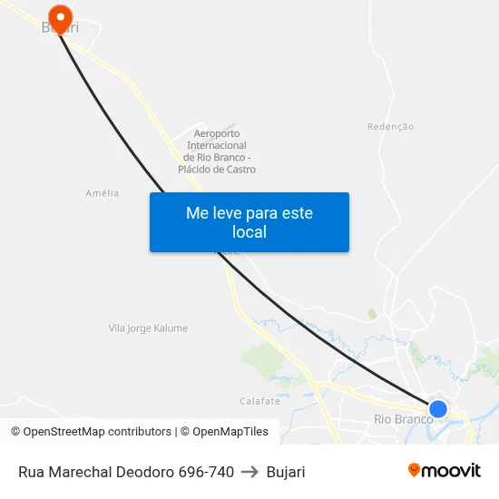 Rua Marechal Deodoro 696-740 to Bujari map