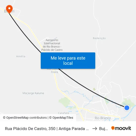 Rua Plácido De Castro, 350 | Antiga Parada Final to Bujari map