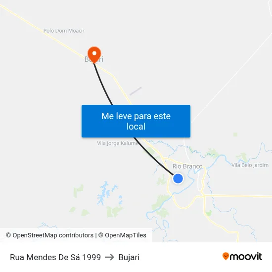 Rua Mendes De Sá 1999 to Bujari map