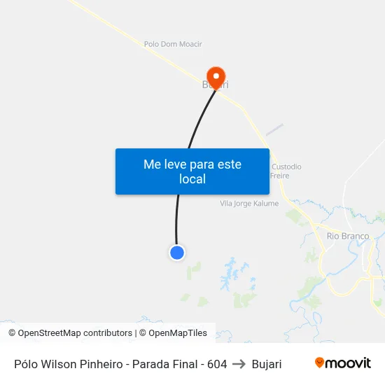 Pólo Wilson Pinheiro - Parada Final - 604 to Bujari map