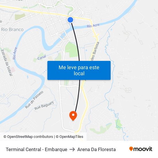 Terminal Central - Embarque to Arena Da Floresta map