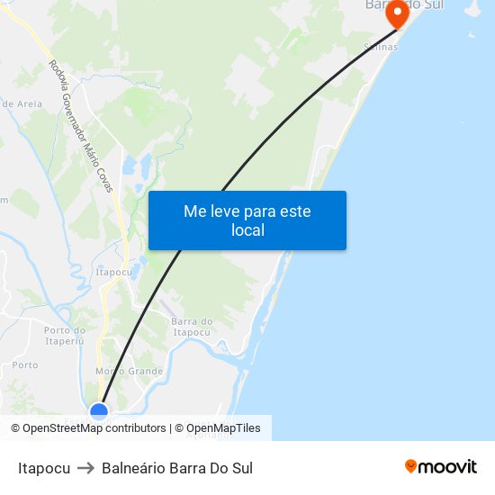 Itapocu to Balneário Barra Do Sul map