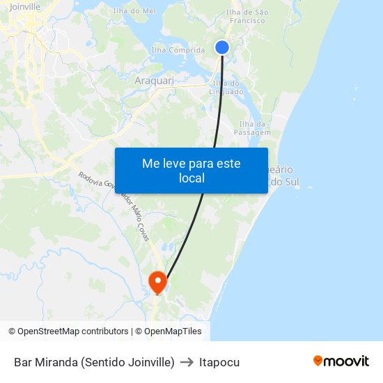Bar Miranda (Sentido Joinville) to Itapocu map