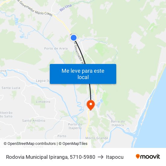 Rodovia Municipal Ipiranga, 5710-5980 to Itapocu map