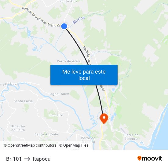 Br-101 to Itapocu map