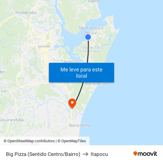 Big Pizza (Sentido Centro/Bairro) to Itapocu map