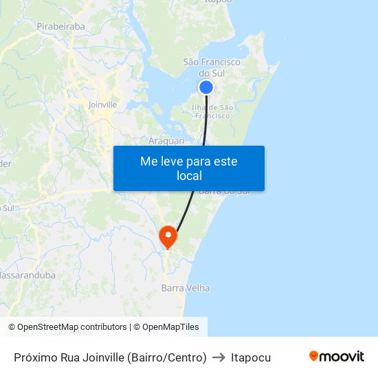 Próximo Rua Joinville (Bairro/Centro) to Itapocu map