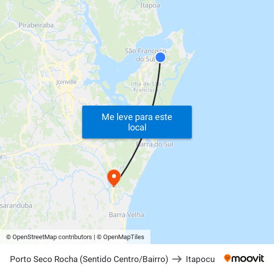 Porto Seco Rocha (Sentido Centro/Bairro) to Itapocu map