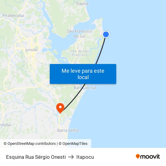 Esquina Rua Sérgio Onesti to Itapocu map