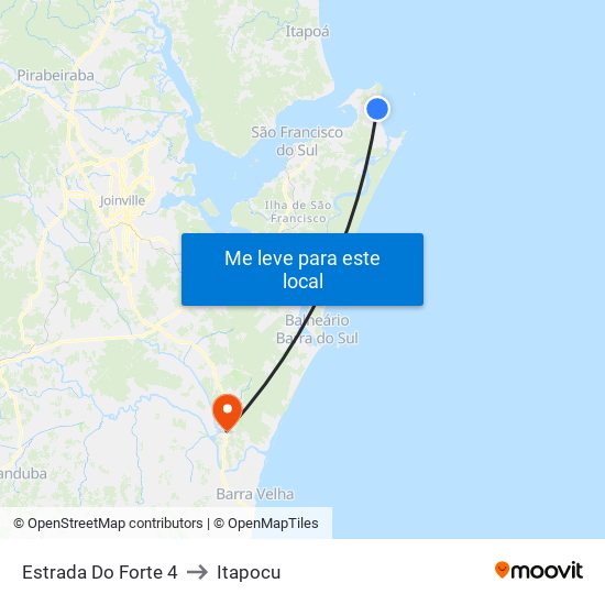 Estrada Do Forte 4 to Itapocu map