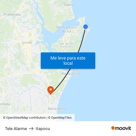 Tele Alarme to Itapocu map