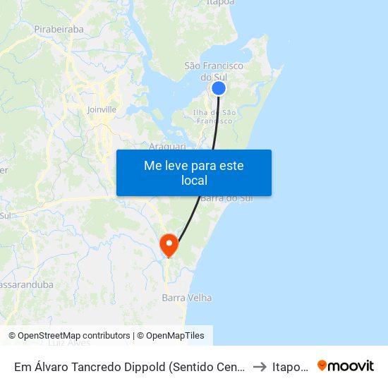 Em Álvaro Tancredo Dippold (Sentido Centro) to Itapocu map