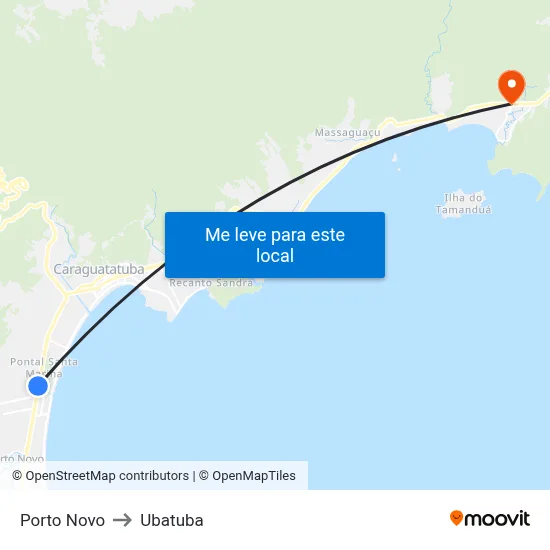 Porto Novo to Ubatuba map
