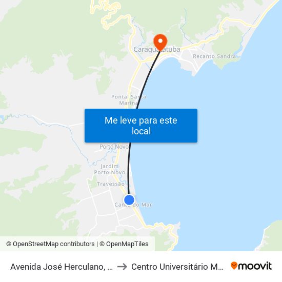 Avenida José Herculano, 9175 to Centro Universitário Módulo map