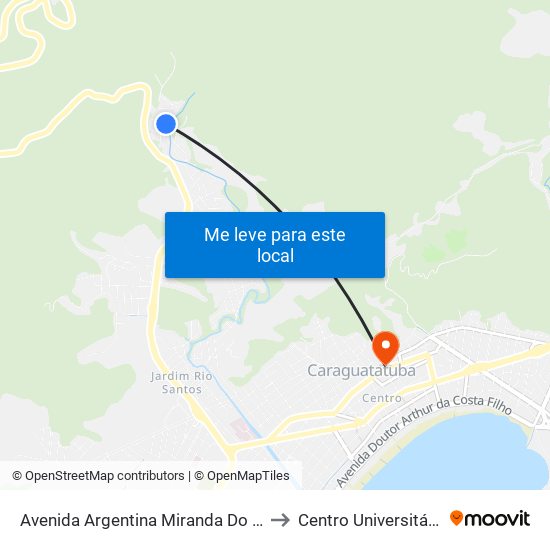 Avenida Argentina Miranda Do Nascimento  175 to Centro Universitário Módulo map