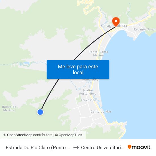 Estrada Do Rio Claro (Ponto Final), 10800 to Centro Universitário Módulo map