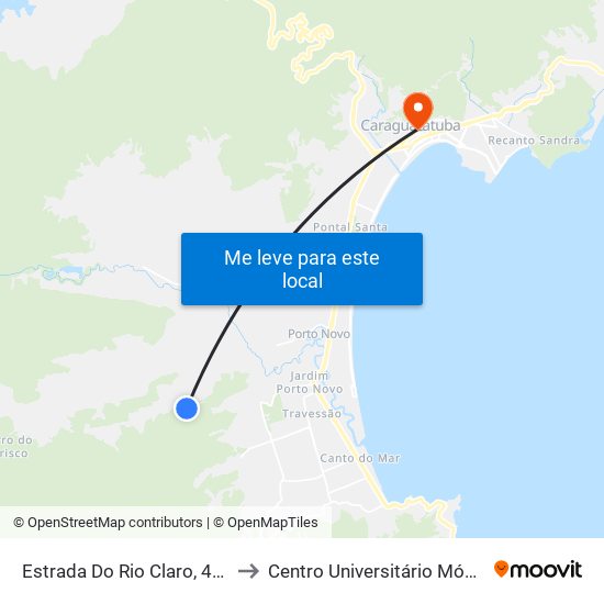 Estrada Do Rio Claro, 4444 to Centro Universitário Módulo map