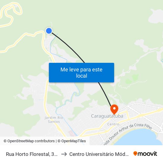 Rua Horto Florestal, 365 to Centro Universitário Módulo map