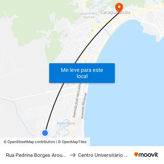 Rua Pedrina Borges Arouca, 380 to Centro Universitário Módulo map