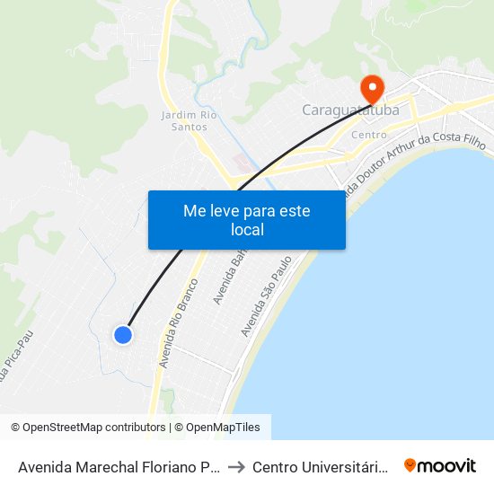 Avenida  Marechal Floriano Peixoto, 366 to Centro Universitário Módulo map