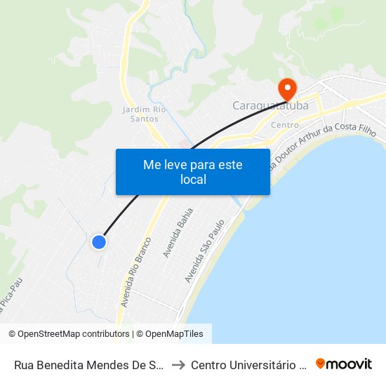 Rua Benedita Mendes De Souza 247 to Centro Universitário Módulo map